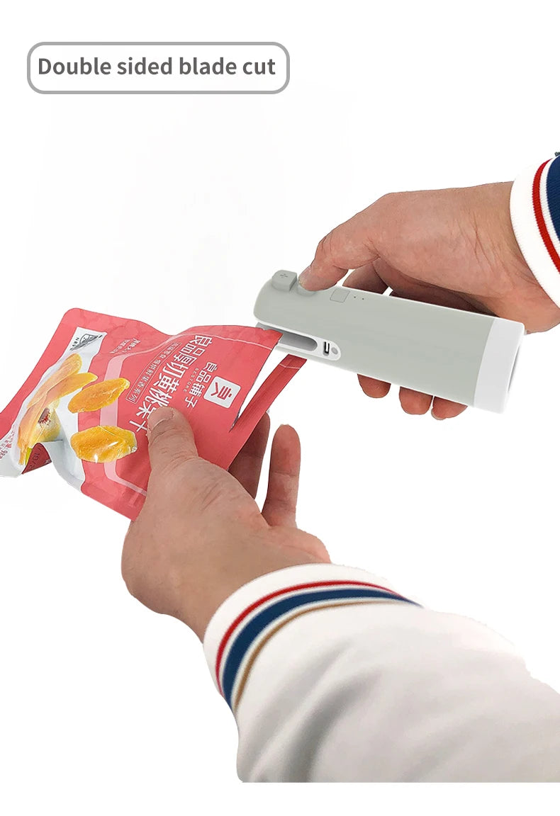 Mini Vacuum Sealer Portable Vacuum Packaging Machine Rechargeable USB Handheld Automatic Vacuum Food Sealer with Heat Sealer