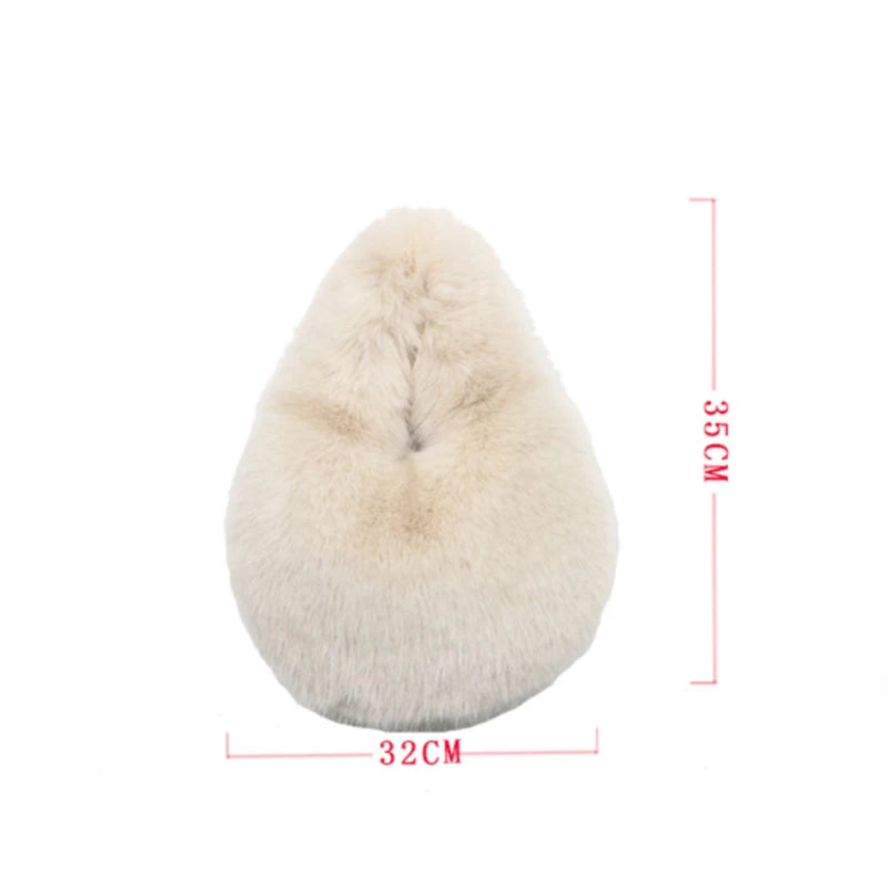 Winter Plush Bag – Designer-Inspired Faux Fur Half Moon Purse